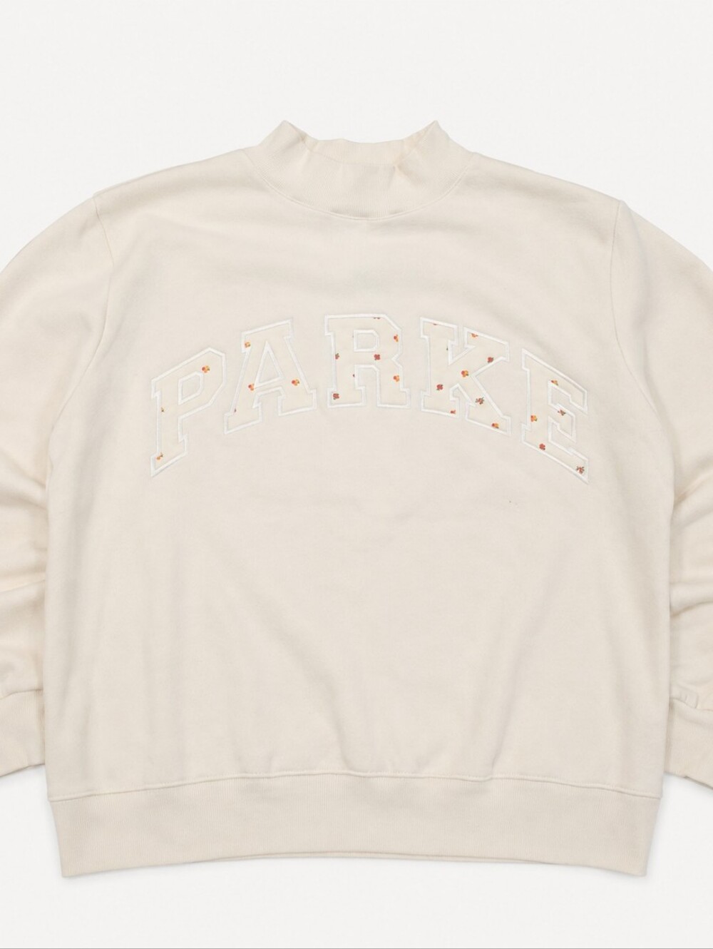 Sold Out PARKE Heritage Varsity Mockneck- Ivory Floral L/XL Nwt